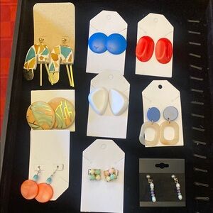 Colorful Reto Earring Lot